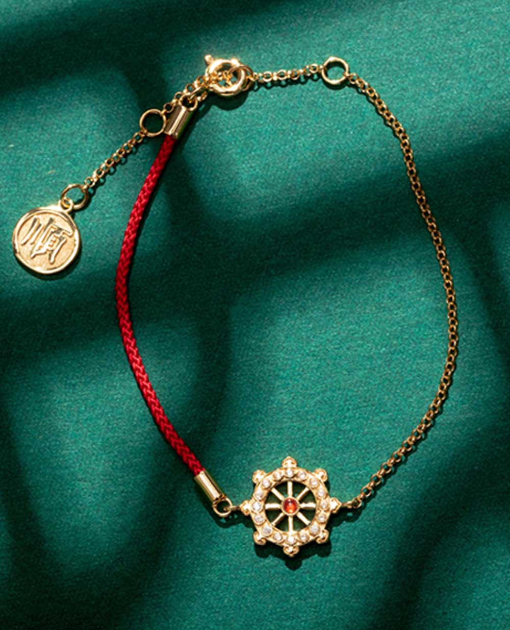 Golden Wheel Treasure 925 Sterling Silver Plated with 18K Gold Bracelet with 3A-Zirconia Stones