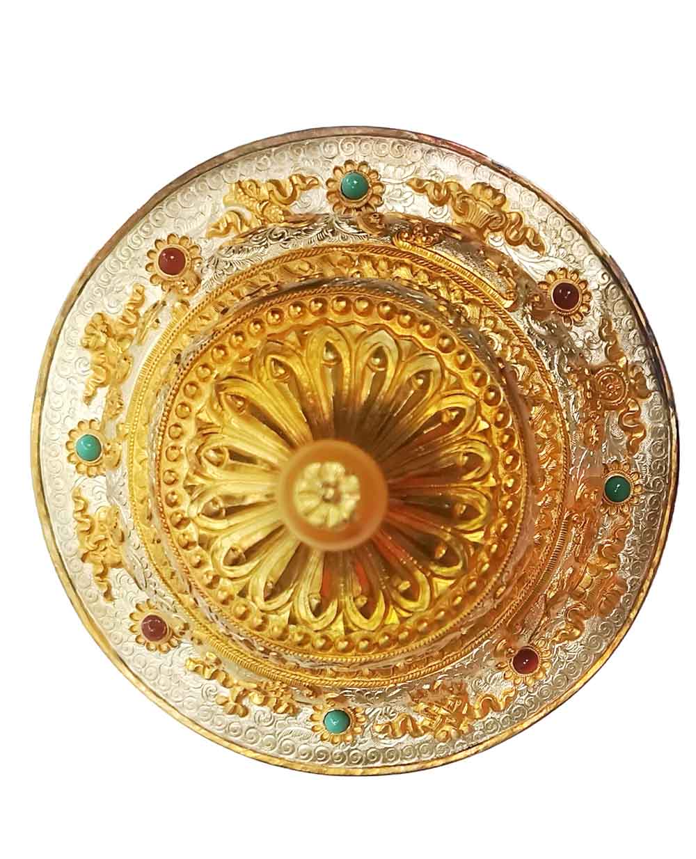 Panchen Lama Custom-Designed Gilt Ritual Implement | Gold Carved Auspicious Relief Relief: A Treasur