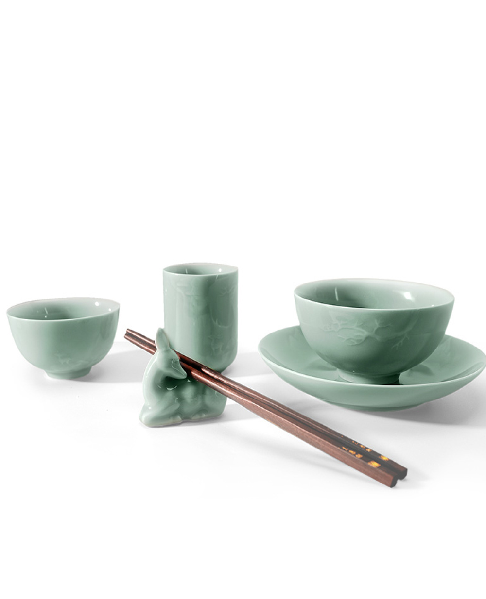 Artisan Giftware: Huijia Zhilu Deer Chopstick Rest – Handmade Ceramic, Engraved Calligraphy, Lead-Fr