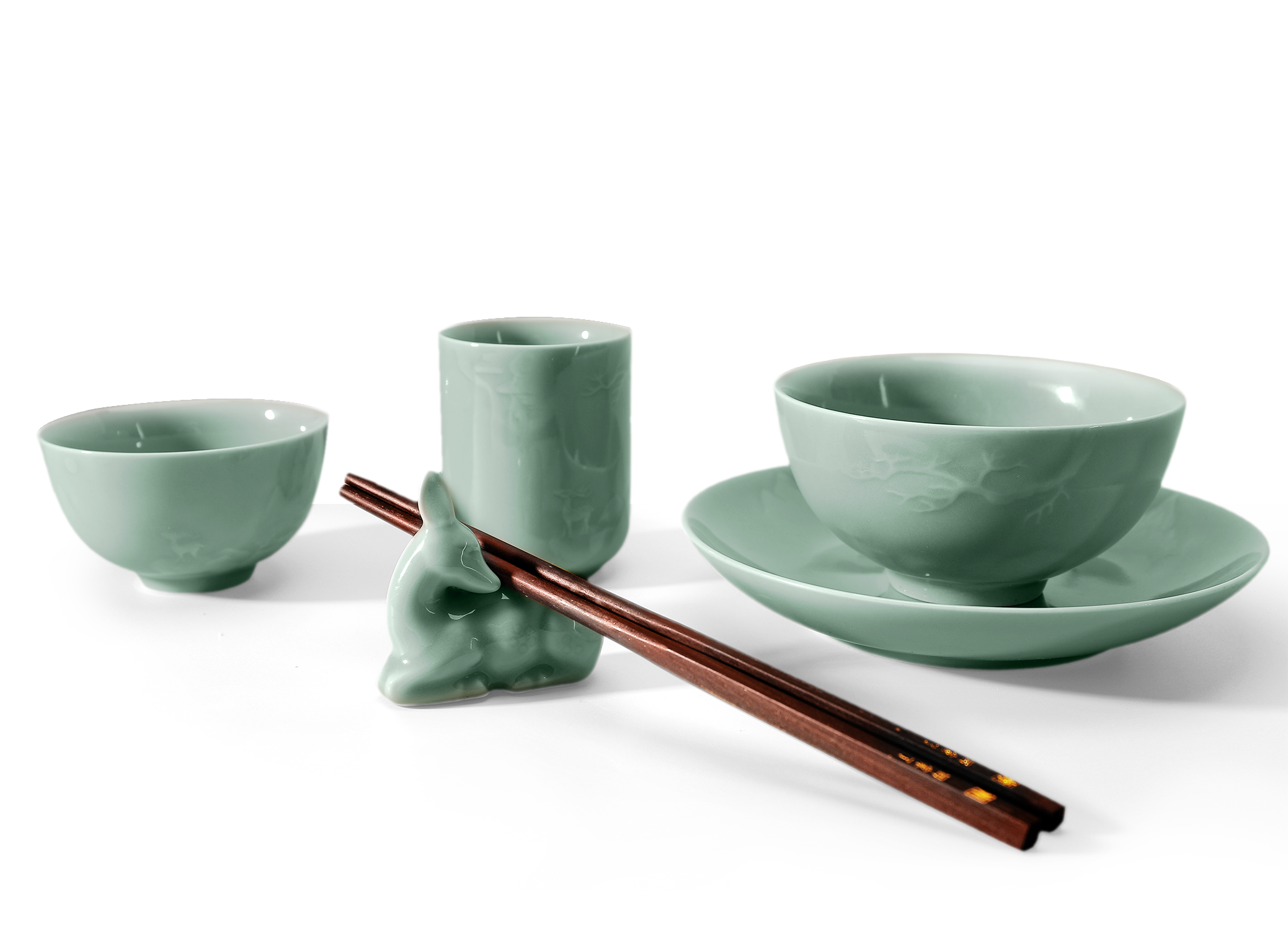 Artisan Giftware: Huijia Zhilu Deer Chopstick Rest – Handmade Ceramic, Engraved Calligraphy, Lead-Fr