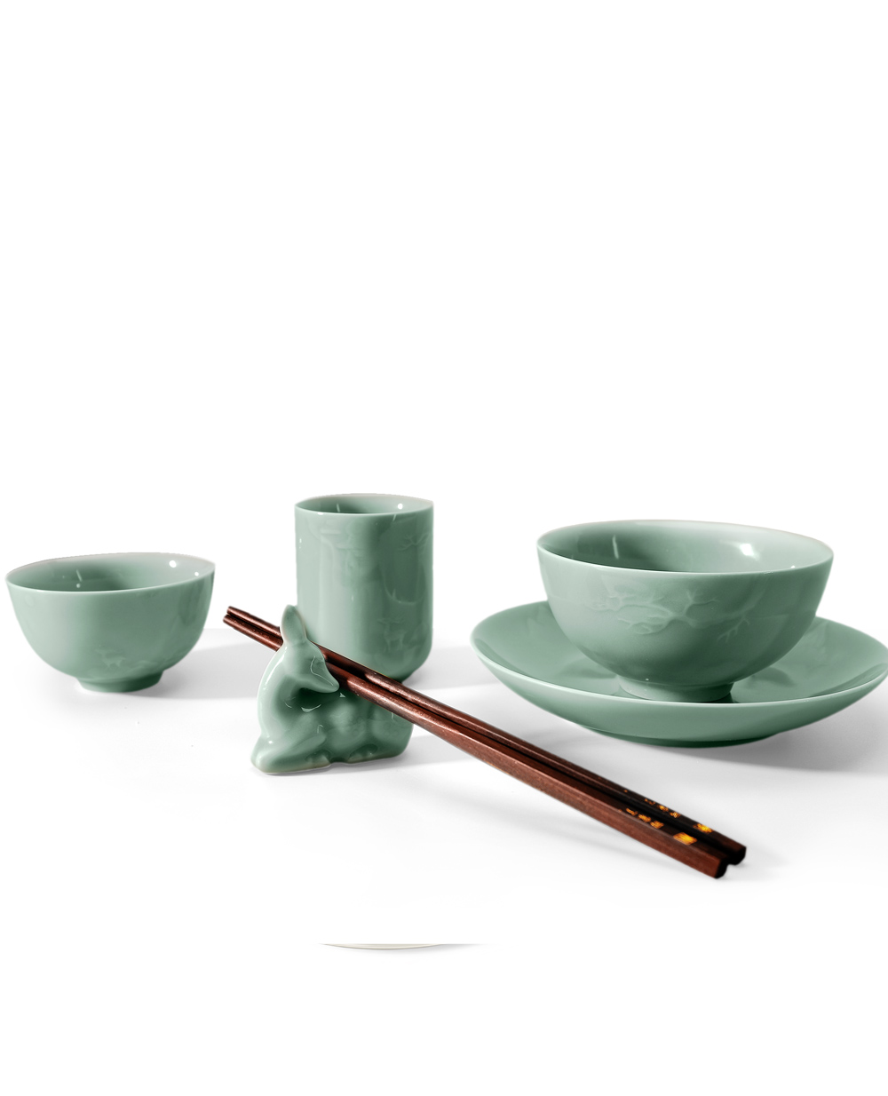 Artisan Giftware: Huijia Zhilu Deer Chopstick Rest – Handmade Ceramic, Engraved Calligraphy, Lead-Fr